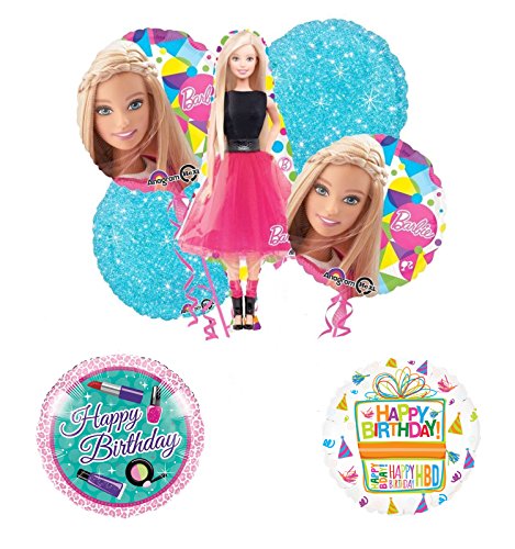 Barbie Doll Party Supplies and Birthday Balloon Bouquet Decorations