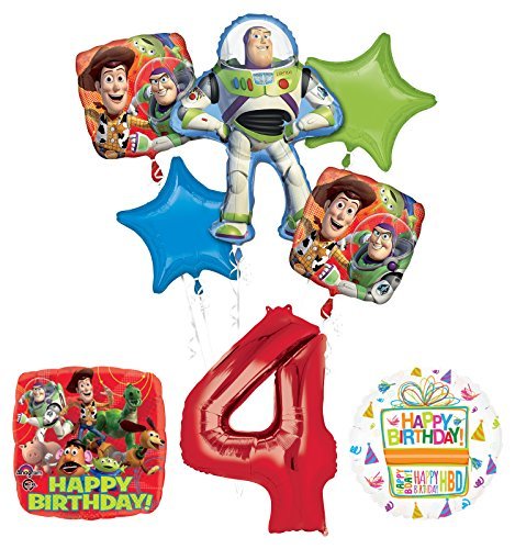 Toy Story 4th Birthday Party Supplies and Balloon Bouquet Decorations