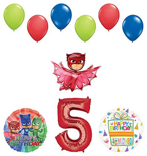 Mayflower Products PJ Masks Owlette 5th Birthday Party Supplies Balloon Bouquet Decorations