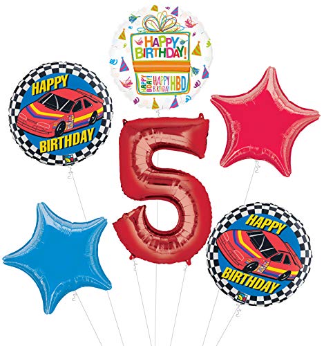 Race Car 5th Birthday Party Supplies Stock Car Balloon Bouquet Decorations