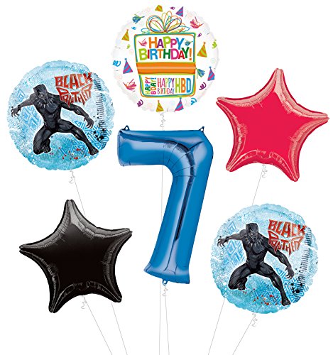 Black Panther 7th Birthday Party Supplies Balloon Bouquet Decorations