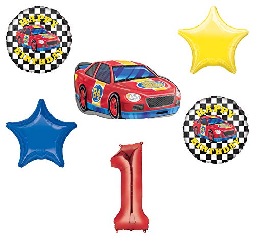Race Car Theme 1st Birthday Party Supplies Stock Car Balloon Bouquet Decorations