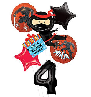 Mayflower Products Ninja Birthday Party Supplies Have A Happy Kickin 4th Birthday Balloon Bouquet Decorations
