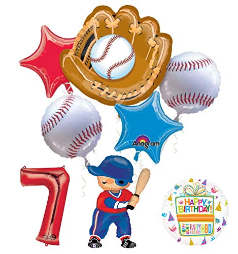Baseball Player 7th Birthday Party Supplies Balloon Bouquet Decorations
