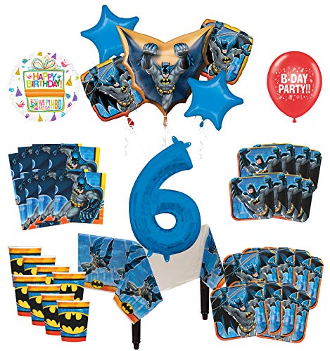 Mayflower Products Batman 6th Birthday Party Supplies and 8 Guest Balloon Decoration Kit