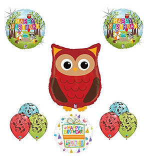 Woodland Creatures Birthday Party Supplies Baby Shower Owl Balloon Bouquet Decorations