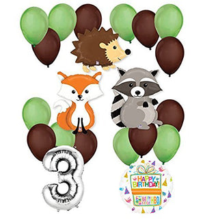 Woodland Critters Creatures 3rd Birthday Party Supplies
