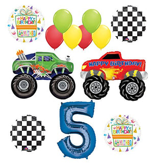 Monster Truck Party Supplies 5th Birthday Balloon Bouquet Decorations
