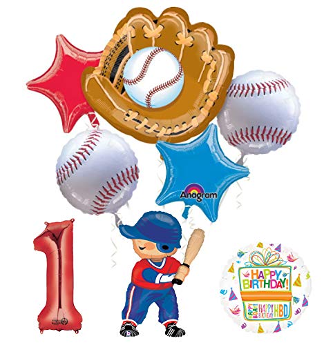 Baseball Player 1st Birthday Party Supplies Balloon Bouquet Decorations
