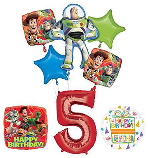 Toy Story 5th Birthday Party Supplies and Balloon Bouquet Decorations