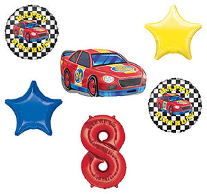 Race Car Theme 8th Birthday Party Supplies Stock Car Balloon Bouquet Decorations
