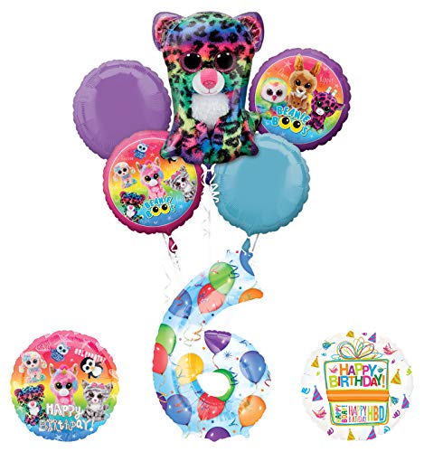 Mayflower Products Beanie Boos 6th Birthday Party Supplies Balloon Bouquet Decoration