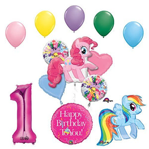 My Little Pony Pinkie Pie and Rainbow Dash 1st Birthday Party Supplies and Balloon Decorations