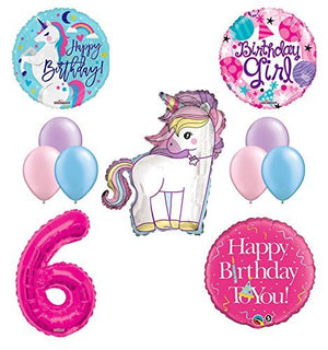 Unicorn 6th Birthday Girl Party Supplies and Balloon Decorations
