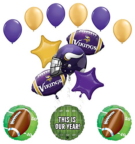 Mayflower Products Minnesota Vikings Football Party Supplies This is Our Year Balloon Bouquet Decoration