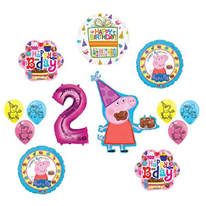 Peppa Pig 2nd Birthday Party Balloon supplies and decorations kit