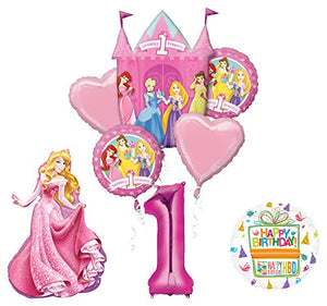 Mayflower Products Princess 1st Birthday Party Supplies Sleeping Beauty Balloon Bouquet Decorations