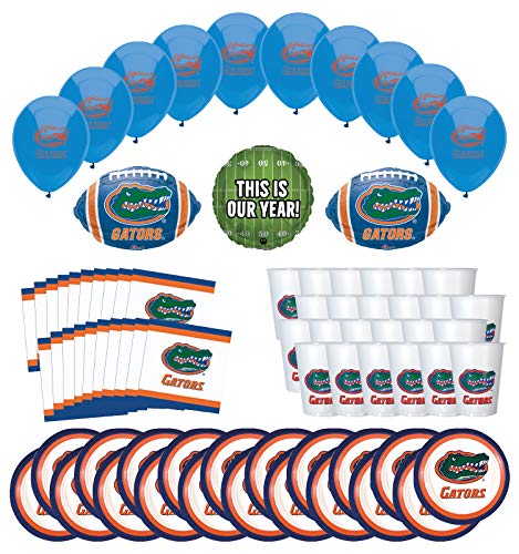 Mayflower Products Florida Gators Football Tailgating Party Supplies for 20 Guest and Balloon Bouquet Decorations