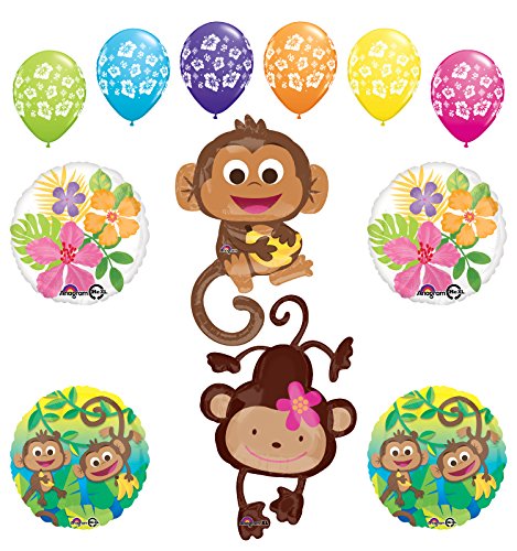 Mod Monkey Party Supplies Birthday or Gender Reveal Monkey Love Jungle Balloon Bouquet Decorations