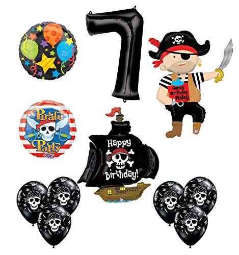 Mayflower Products Pirate 7th Birthday Party Supplies Balloon Bouquet Decorations