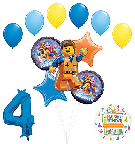 LEGO Movie Party Supplies 4th Birthday Balloon Bouquet Decorations