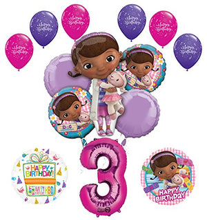 Doc McStuffins 3rd Birthday Party Supplies and Balloon Bouquet Decprations