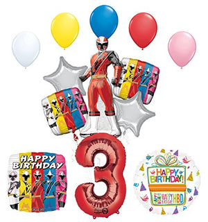 The Ultimate Power Rangers Ninja Steel 3rd Birthday Party Supplies and Balloon Decorations