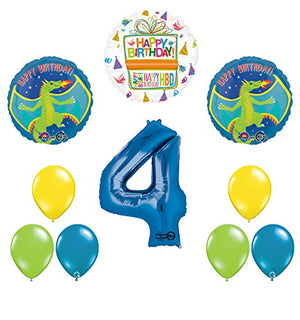Dragon 4th Birthday Party Supplies and Balloon Decoration Bouquet
