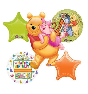 Winnie The Pooh, Tigger, Piglet and Eeyore Birthday Party Balloon Bouquet Decorations