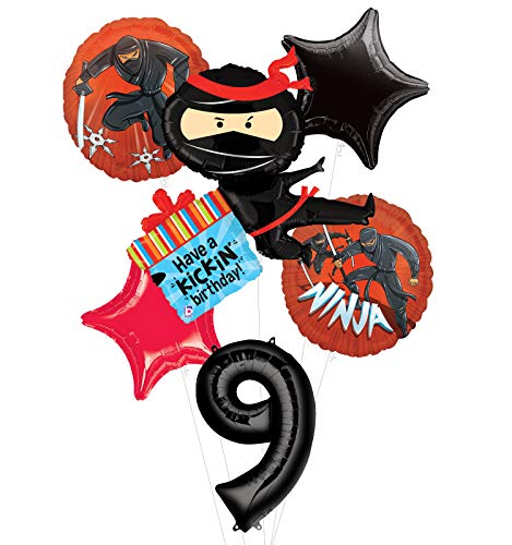 Mayflower Products Ninja Birthday Party Supplies Have A Happy Kickin 9th Birthday Balloon Bouquet Decorations