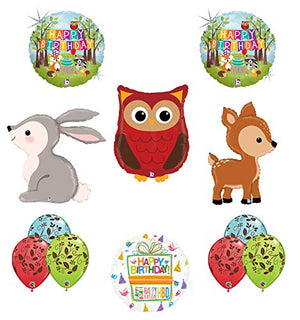 Mayflower Products Woodland Creatures Birthday Party Supplies Balloon Bouquet Decorations Owl Deer and Rabbit