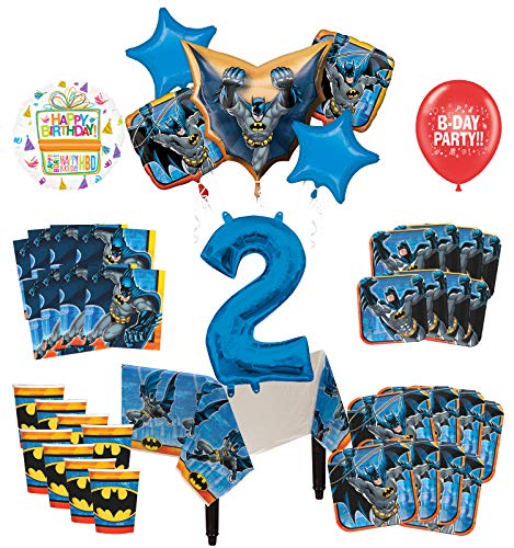 Mayflower Products Batman 2nd Birthday Party Supplies and 8 Guest Balloon Decoration Kit