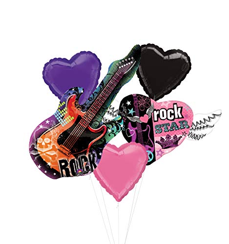 Mayflower Products Rock Star Birthday Party Supplies Rocker Girl Guitar Balloon Bouquet Decorations