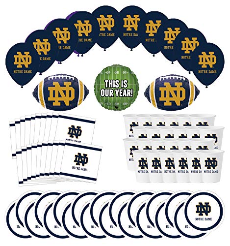 Mayflower Products Notre Dame Fighting Irish Football Tailgating Party Supplies for 20 Guest and Balloon Bouquet Decorations