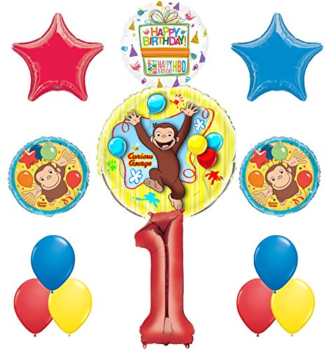 Curious George 1st Birthday Party Supplies Balloon Bouquet Decorations