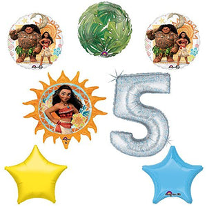 Disney Moana 5th Holographic Birthday Party Balloon Supplies Decoration Kit