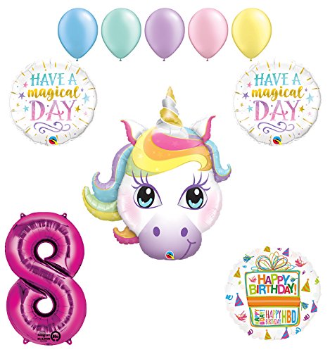 Magical Unicorn 8th Birthday Party Supplies and Balloon Decorations
