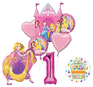 Mayflower Products Princess 1st Birthday Party Supplies Rapunzel Balloon Bouquet Decorations
