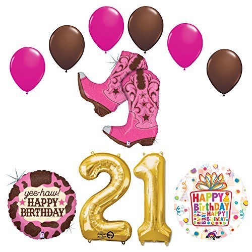 Wild West Cowgirl Boots Western 21st Birthday Party Supplies and Balloons Decorations