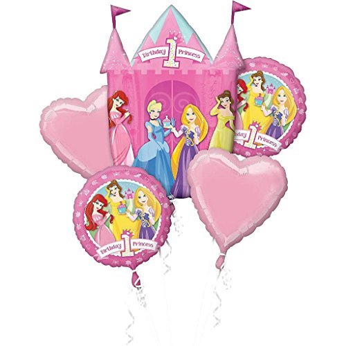Disney Princesses 1st Birthday Balloon Bouquet Combo Mylar Foil Balloon