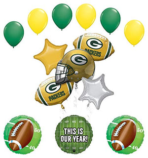 Mayflower Products Green Bay Packers Football Party Supplies This is Our Year Balloon Bouquet Decoration