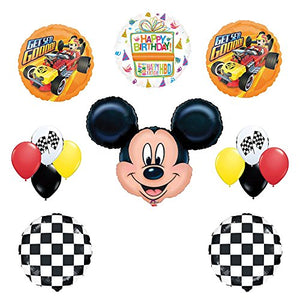 Mickey Mouse Birthday Party Supplies and Mickey Roadster Balloon Bouquet Decorations