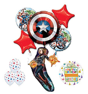 Mayflower Products The Ultimate Avengers Captain Marvel Birthday Party Supplies and Balloon Decorations