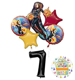 Mayflower Products Captain Marvel Party Supplies 7th Birthday Balloon Bouquet Decorations