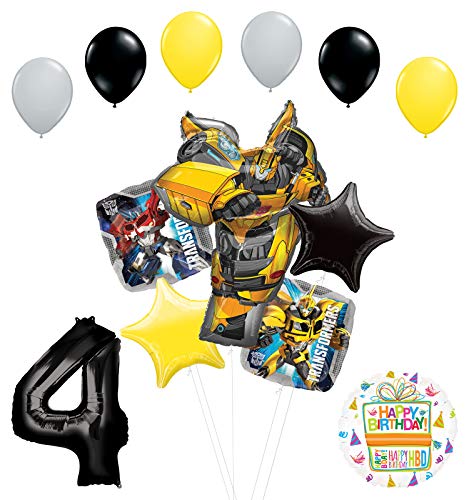 Transformers Mayflower Products Bumblebee 4th Birthday Party Supplies Balloon Bouquet Decorations