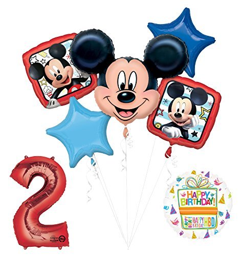 NEW Mickey Mouse 2nd Birthday Party Supplies Balloon Bouquet Decorations