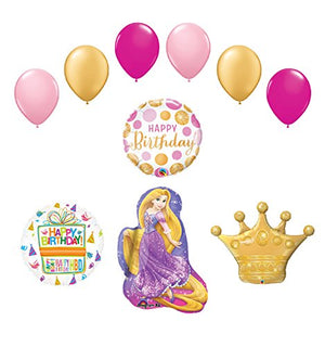 10 pc Rapunzel Tangled Crown Princess Balloon Birthday Party Supplies