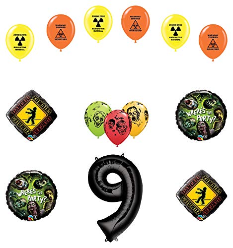 Mayflower Products Zombies 9th Birthday Party Supplies Walking Dead Balloon Bouquet Decorations