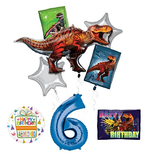 Mayflower Products Jurassic World Dinosaur 6th Birthday Party Supplies and Balloon Decorations