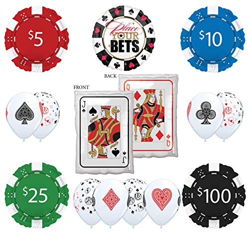 Mayflower Products Casino Night Party Supplies Queen / Jack Place Your Bet Poker Balloon Bouquet Decorations